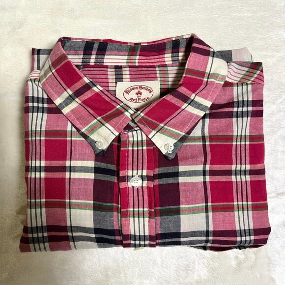 Brooks Brothers Red Fleece Button Up Men's XL Linen Cotton Oxford Classic Preppy - Picture 6 of 6